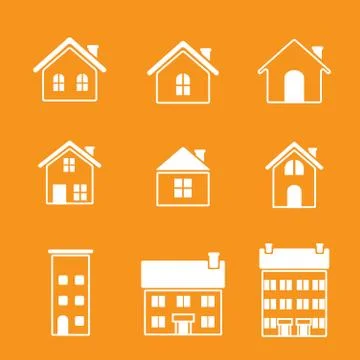 House icon set Illustrazione stock