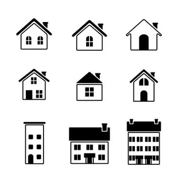 House icon set Illustrazione stock