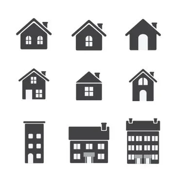 House icon set Stock Illustration
