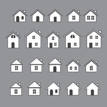 House icon set Stock Illustration
