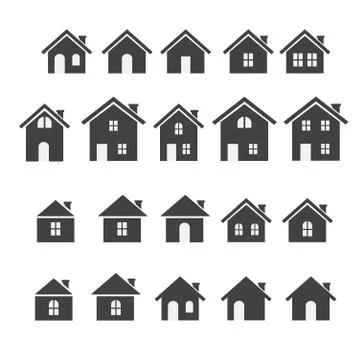 House icon set Stock Illustration