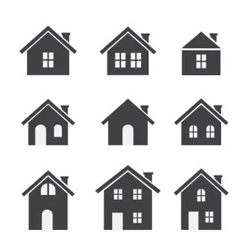 House icon set Stock Illustration