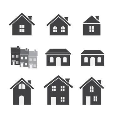 House icon set Illustrazione stock