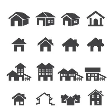 House icon set Stock Illustration