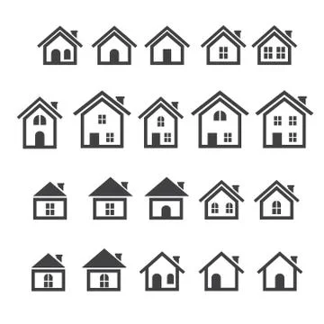 House icon set Stock Illustration
