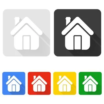 House icon with shadow Stock Illustration