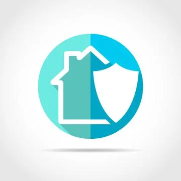 House icon with a shield symbol. Vector illustration. Stock Illustration