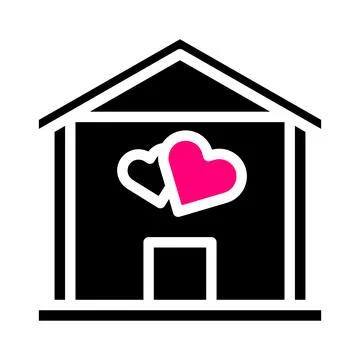 House icon solid black pink style valentine illustration vector element and.. Stock Illustration