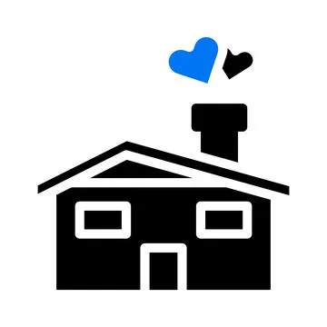 House icon solid blue black style valentine illustration vector element and.. 스톡 일러스트