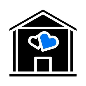 House icon solid blue black style valentine illustration vector element and.. Stock Illustration