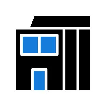 House icon solid blue black 스톡 일러스트