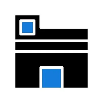 House icon solid blue black Illustrazione stock