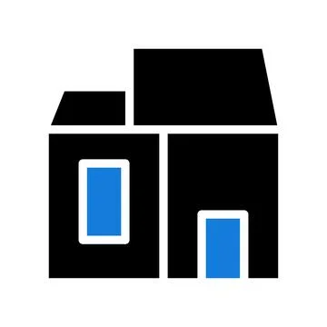 House icon solid blue black Stockillustratie