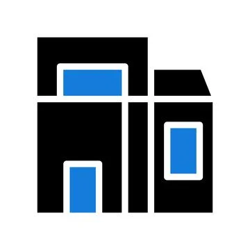 House icon solid blue black Stock Illustration