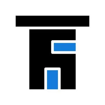 House icon solid blue black 스톡 일러스트