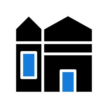 House icon solid blue black 스톡 일러스트
