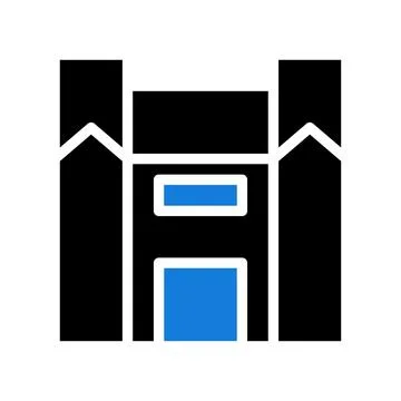 House icon solid blue black Illustrazione stock