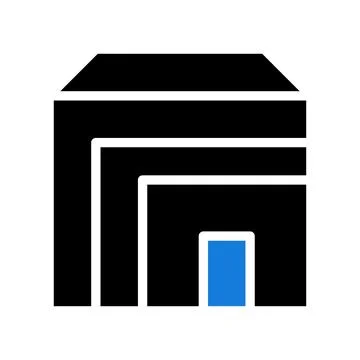 House icon solid blue black 스톡 일러스트