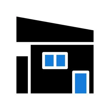 House icon solid blue black 스톡 일러스트
