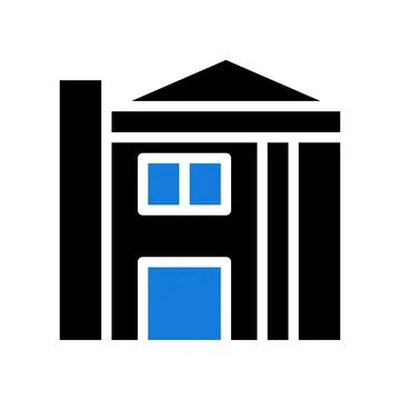 House icon solid blue black 스톡 일러스트