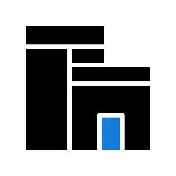 House icon solid blue black Stockillustratie