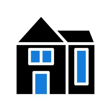 House icon solid blue black 스톡 일러스트