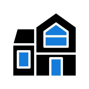 House icon solid blue black 스톡 일러스트