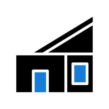 House icon solid blue black 스톡 일러스트