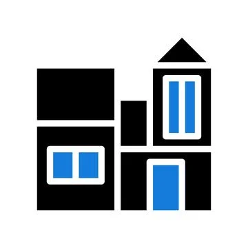 House icon solid blue black イラスト素材