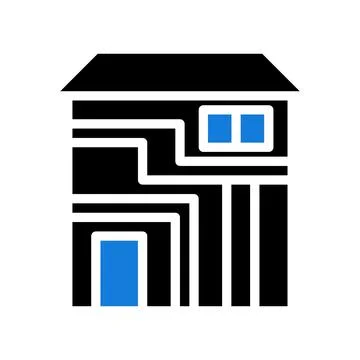 House icon solid blue black Illustrazione stock