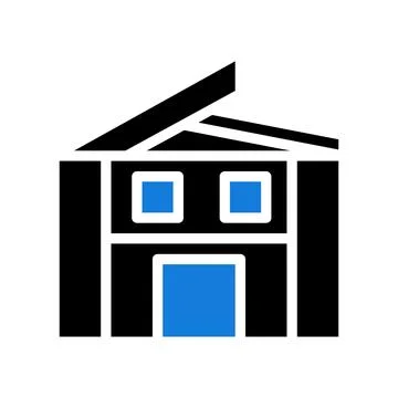 House icon solid blue black Stock Illustration
