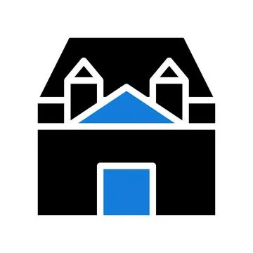 House icon solid blue black Stock Illustration