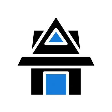 House icon solid blue black イラスト素材