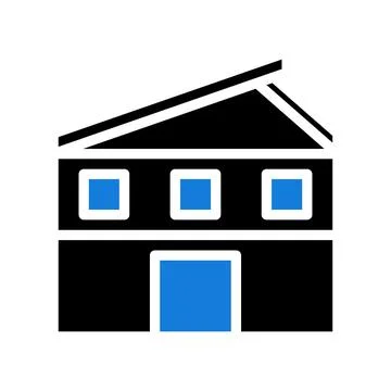 House icon solid blue black Illustrazione stock
