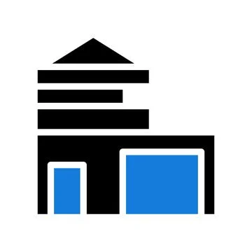 House icon solid blue black Stock Illustration