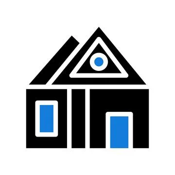 House icon solid blue black イラスト素材