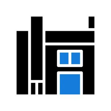 House icon solid blue black 스톡 일러스트