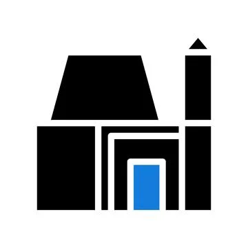 House icon solid blue black 스톡 일러스트