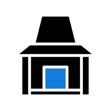House icon solid blue black Stock Illustration