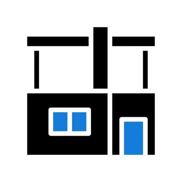 House icon solid blue black Stock Illustration
