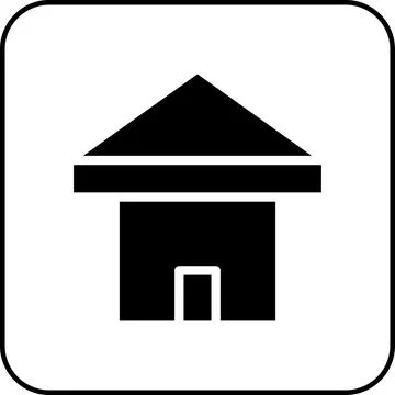 House icon solid border black Illustrazione stock