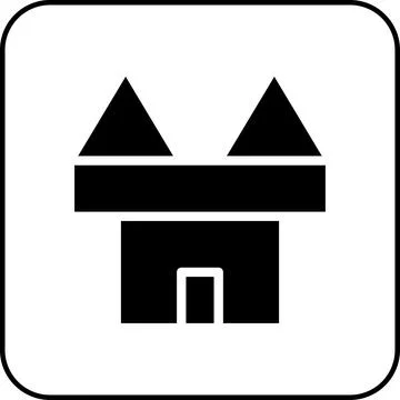 House icon solid border black Stockillustratie