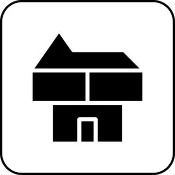 House icon solid border black イラスト素材