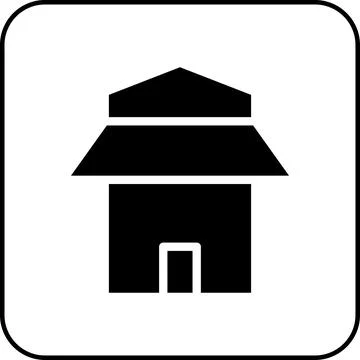 House icon solid border black 스톡 일러스트