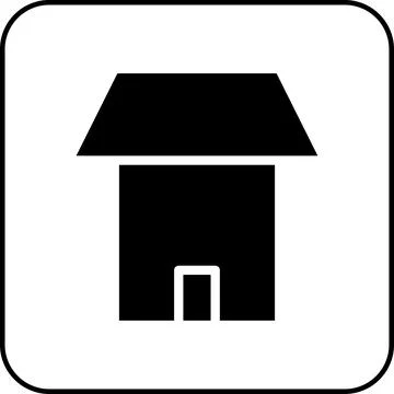 House icon solid border black Stock Illustration