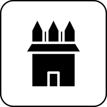 House icon solid border black Stock Illustration