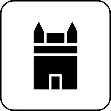 House icon solid border black Stock Illustration