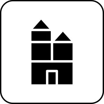 House icon solid border black Stock Illustration