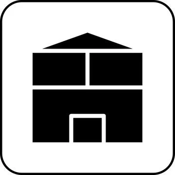 House icon solid border black Stock Illustration