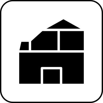 House icon solid border black 스톡 일러스트
